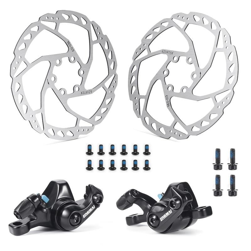 LINGMAI Rennrad Scheibenbremse Flat-Mount Direct Mount Mechanisch Drahtzug Scheibenbremse Vorne Hinten 160 mm Fahrradteile