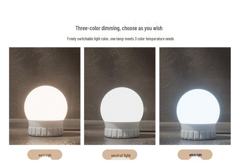 45mm USB Hollywood Makeup Mirror LED Bulb - Three-Color Fill Light, No-Drill Vanity Front Light