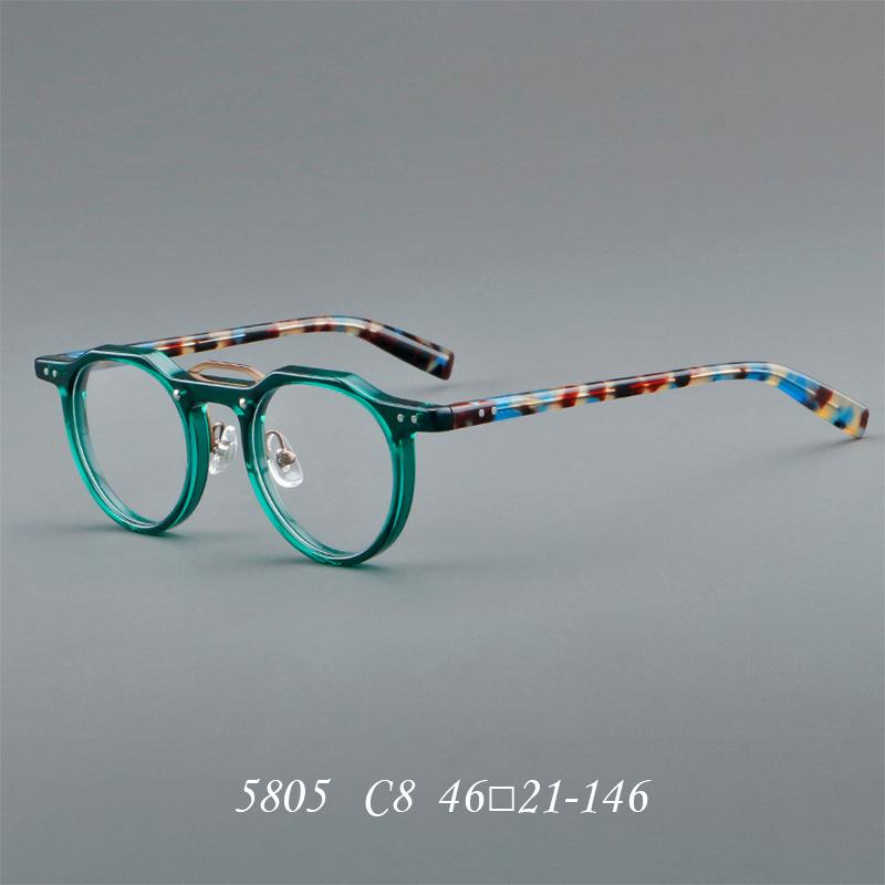 Blue Light Filter Reading Glasses Men Luxury Designer Small Oval Green Ultralight Acetate Frames Okulary