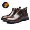 Autumn Winter Retro Boots for Men Fashion Quality Leather Work Boots Men Slip-on Brown Ankle Boots Casual Men Botas Masculino