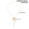 Sweet Bow Pendant Necklace for Women Y Shape Adjustable Snake Chain Personality Elegant Fashion Daily Wear Jewelry Accessories