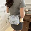Fashionable Simple and Fashionable Korean Version Drawstring Bag for Women In Spring and Summer New High-value Crossbody Bag Bucket Bag for Women