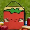 Tomato - Red Background Lunch Bag Outdoor Picnic Lunch Box Unisex Thermal Lunch Bags Waterproof Portable Insulated Cooler Bag