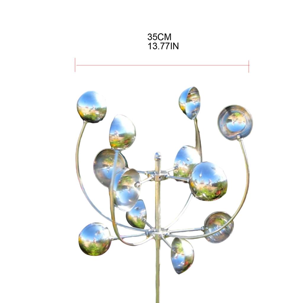 Metal Windmill Outdoor Wind Spinner Rotator with Stake Rotating Windmill Sculpture for Garden Yard Lawn Decoration