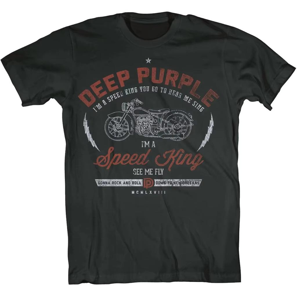 T-shirt da Uomo Girocollo Manica Corta in Cotone Grafica Retrò Viola Intenso 2026, Maglietta Souvenir Moda Y2K