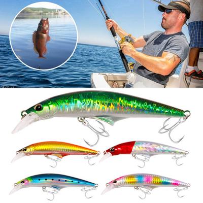 Fishing Bait Hard Lure with Treble Hook Realistic Looking 3D Eyes Bright