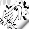 xiaobudian Halloween Cartoon Ghost Window Cling, Waterproof Bat Static Glass Sticker, Removable No Adhesive Sticker for Holiday Party