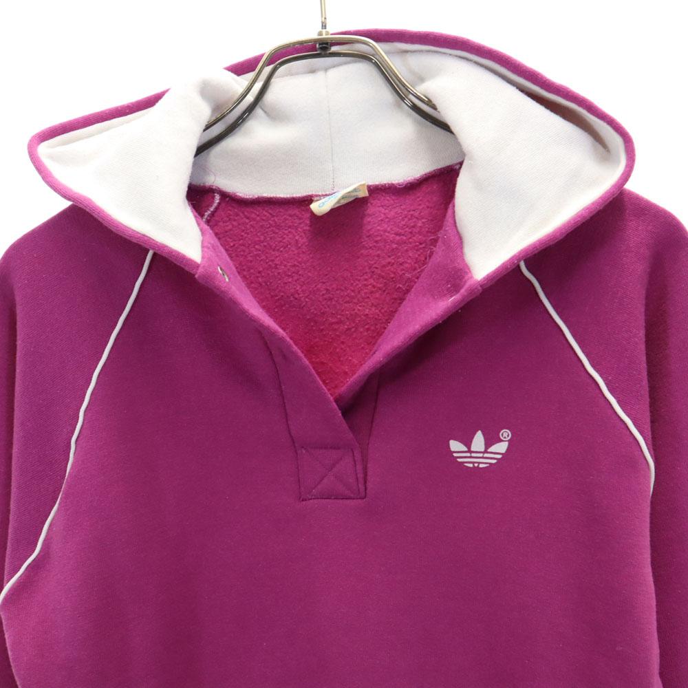 adidas 90s Made in USA Old Trefoil logo print Long sleeve half button Sweatshirts Women Used