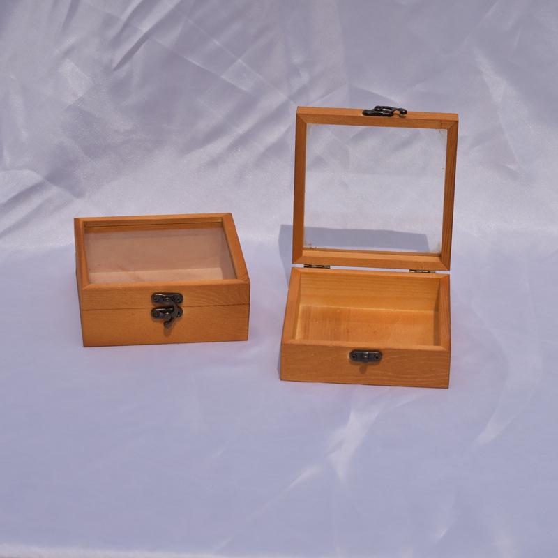 In-Stock Wooden Box with Glass Lid: Transparent Insect Display, Mining Ore, & Children's Gift Box