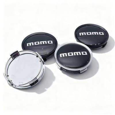 4 pezzi Argento Nero Logo MOMO Emblema Distintivo Tappi Centrali Ruota Auto 74mm 69mm Tappo Mozzo Ruota Coprimozzo Cerchione Sostituzione Accessori Auto