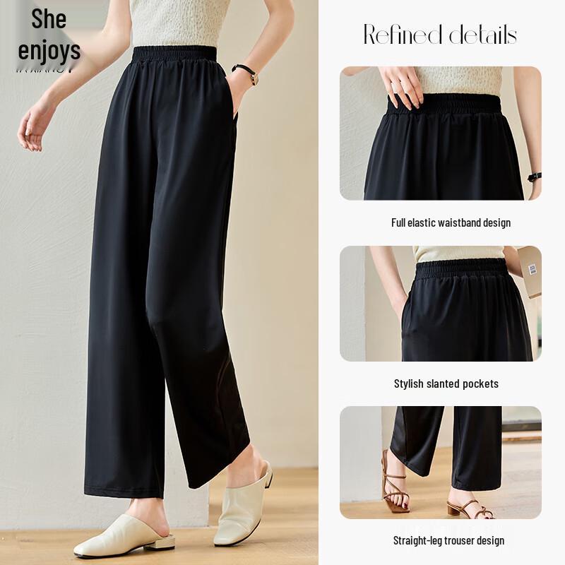 Women's High-Waist Draped Wide-Leg Casual Pants