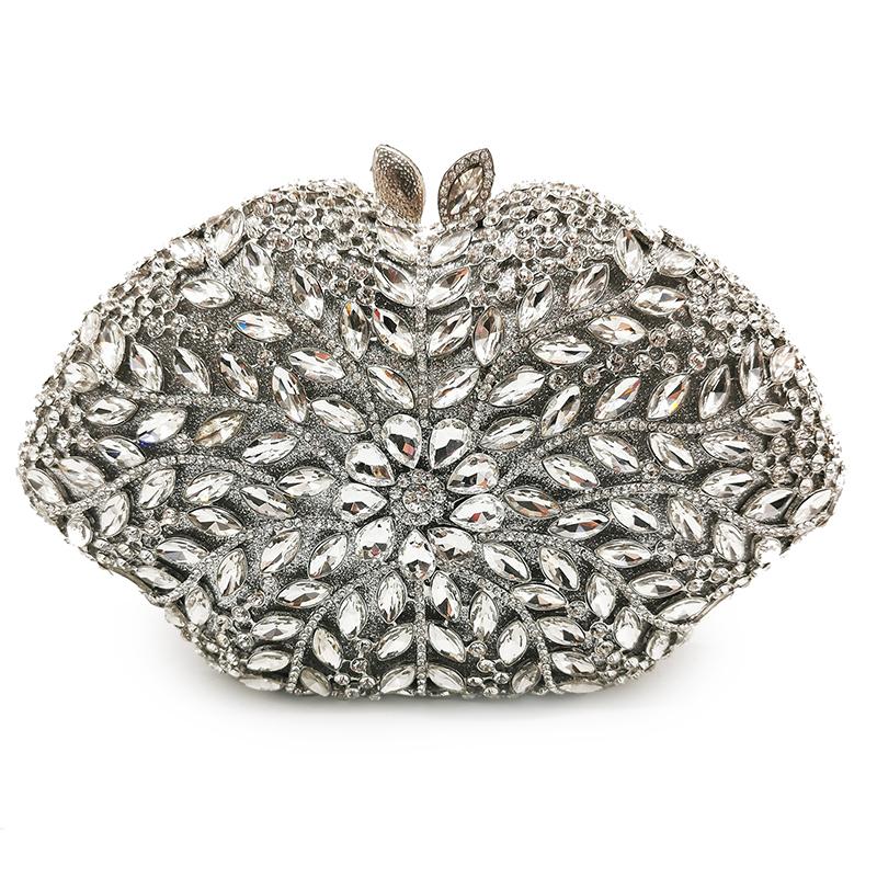 Fushcia/Yellow Rhinestone Evening Clutch Bags Multicolored Crystal Women Wedding Bag Diamond Pouch Rhinestone Ladies Purse