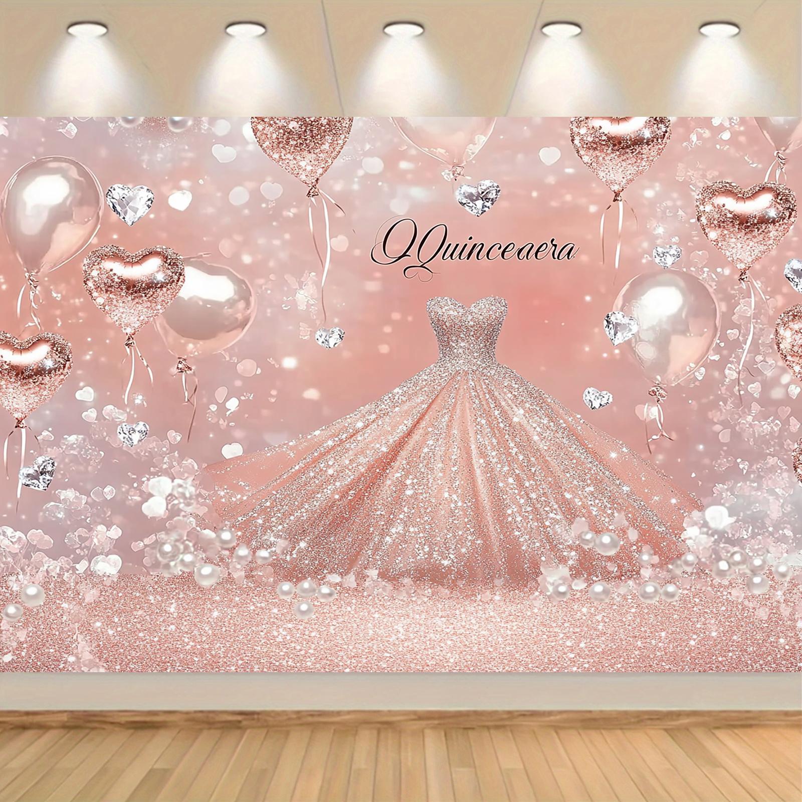 15th birthday pink skirt background polyester photographic background suitable for cake tables and portraits multi-purpose 100x150cm