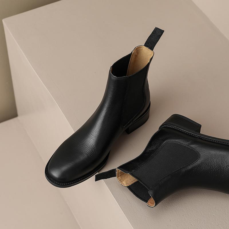 Fashion AIYUQI 2025 new women's Chelsea boots Anti-slip retro lace-up work boots for women Large size low-heeled female winter shoes