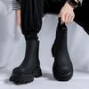 2024 Platform Black High Top Boots WMen High Heel Genuine Leather Ankle Chelsea Boots Men Punk Shoe Thick Bottom Botas De Mujer