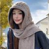 Adult Twist Balaclava Hat Autumn and Winter Knitted Hat Scarf Integrated Hat Face Protection Warm Pullover Hat