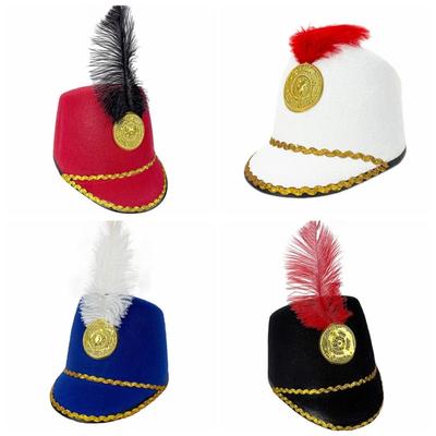 Verkleidung Marschkapellenhut Vintage Ritter Trommelmajorhut Pförtnerhut Uniformhut Festival Kostüm