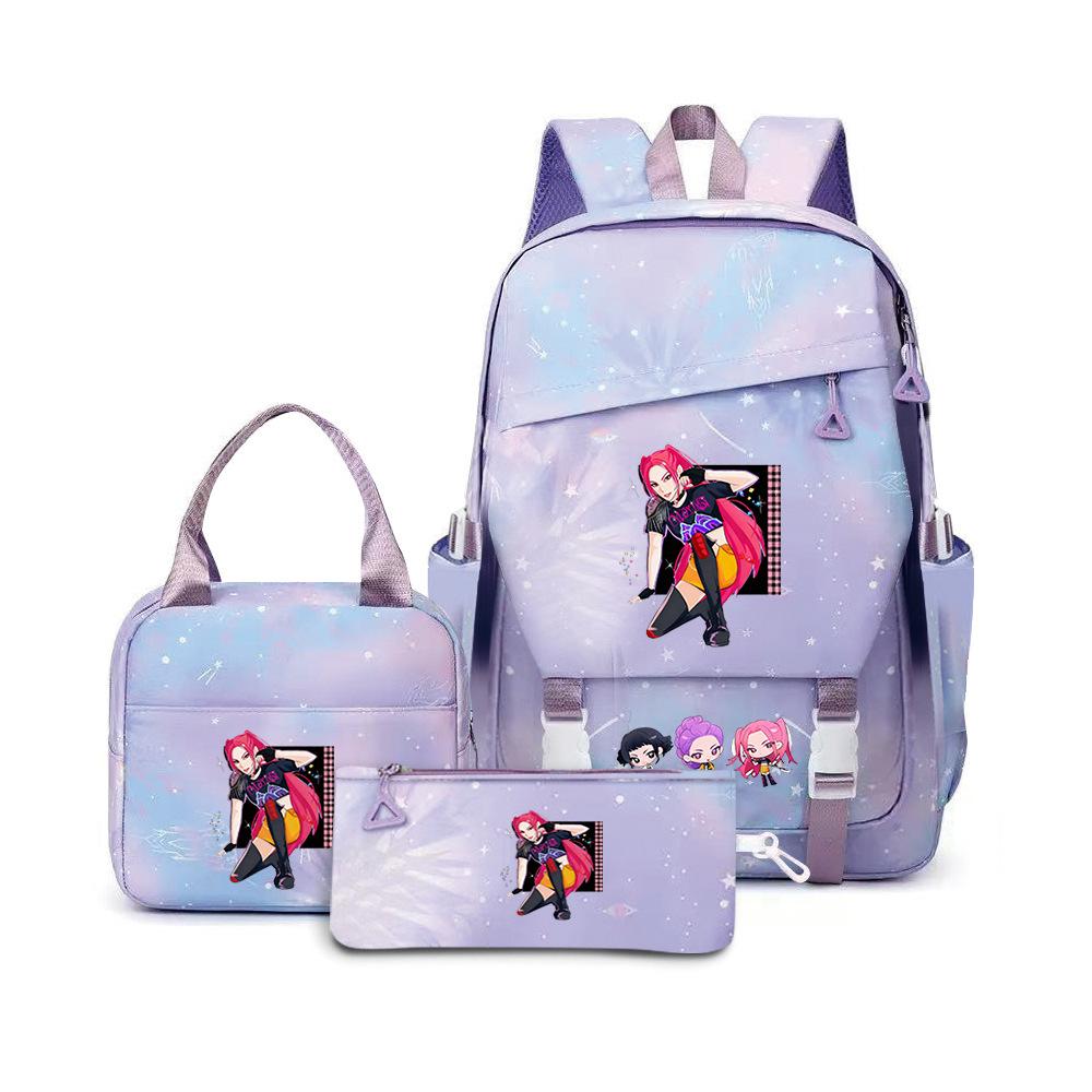 Witch Hunters Three-Piece Backpack Kpop Demon Unters Printed Backpack Lunch Bag