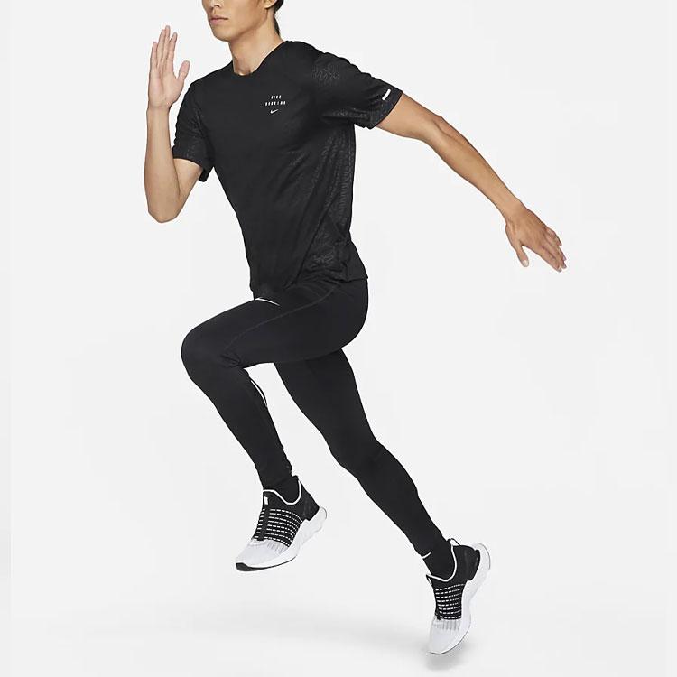 Nike Solid Logo Running Fitness Pants Men Bottoms Black CZ8831-010