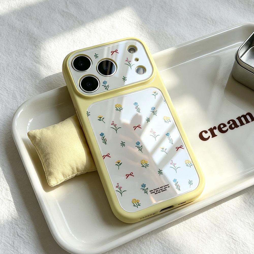 Fresh flowers are suitable for 17pro niche iPhone17Pro premium sense 16 mobile phone case Apple 17 imitation glass woman