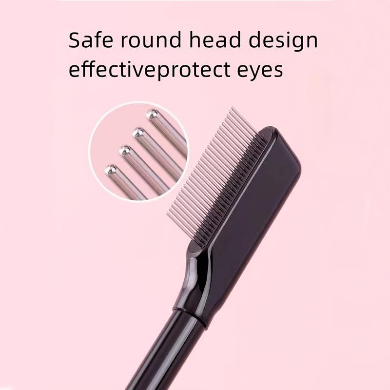 Metal Eyelash Comb Brush with Cover Separator New Eye Makeup Tool for Lashes Separation And Grooming