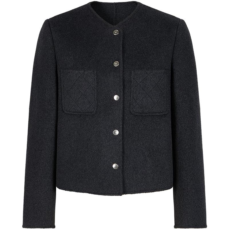 Juzhi Annakou Women's French Elegant Wool Blend Short Jacket