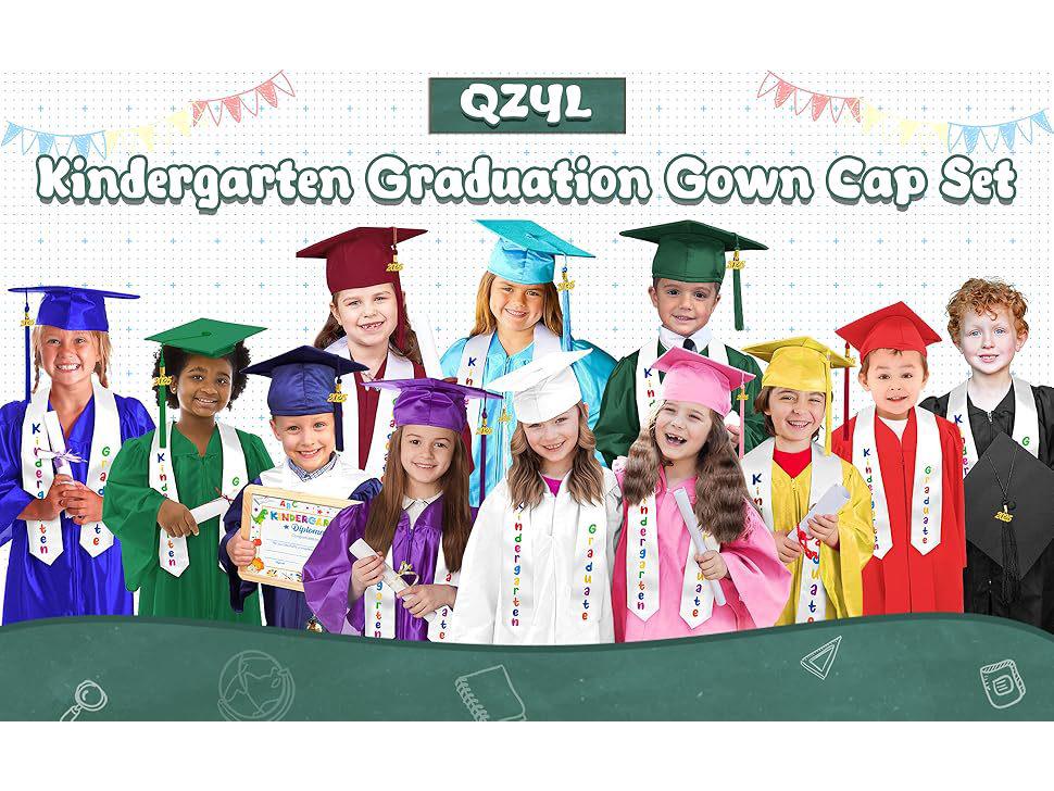 European & American Children's Graduation Gown: Knitted Kindergarten & Elementary School Set for Performances