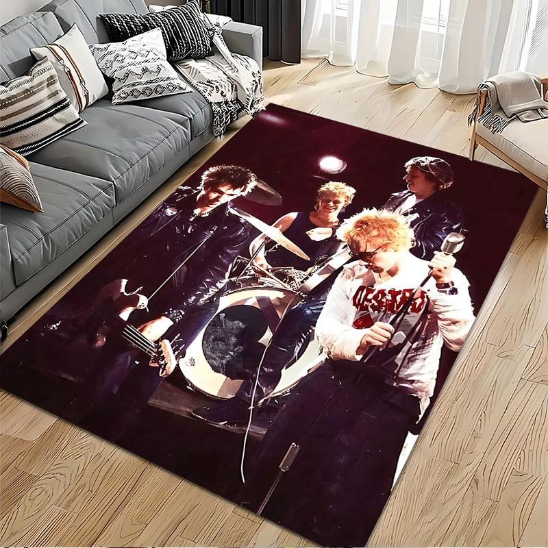 Retro Punk Band Performance Carpet suitable as a non-slip mat for the living room or bedroom sofa