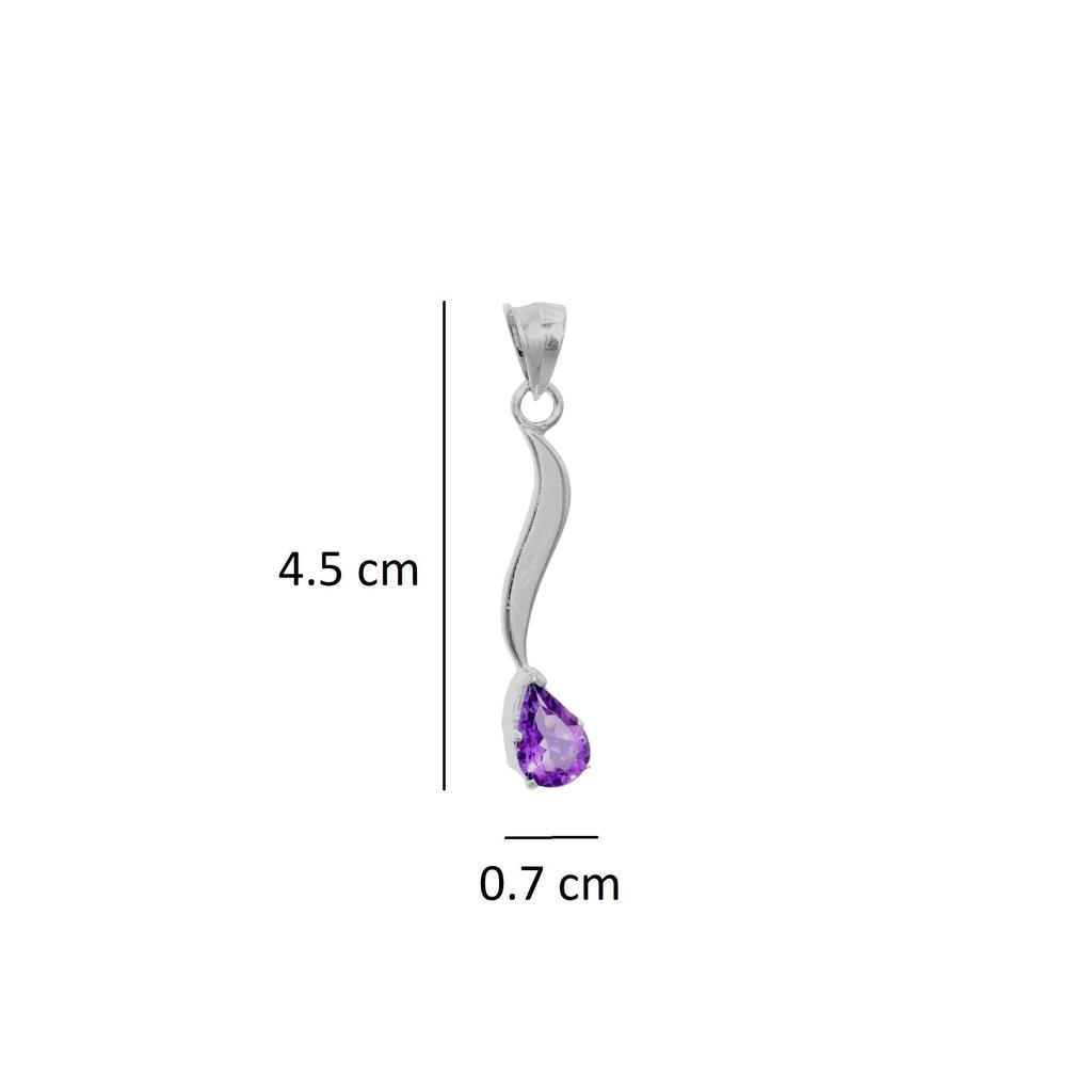 Dainty Amethyst Pendant: 925 Sterling Silver Teardrop Jewelry