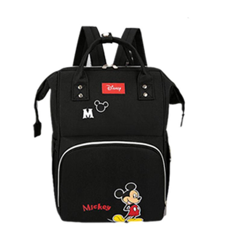 Stilvoller und robuster Oxford-Wickelrucksack für Mütter und Väter mit großem Fassungsvermögen und Mickey Mouse-Motiv