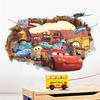 Cartoon Cars Lighting McQueen 3D Wall Sticke s For Kids Room Home Bedroom PVC Decor Cartoon Movie Mural Art Decals
