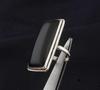 Massiv 925 Sterling Silver Svart Onyx Rektangulär Ädelstensring Stor Ring Unisex present Designring