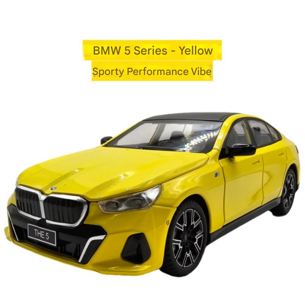 BMW 5 Series Mini Car BMW 530i 1:24 Diecast Mini Car, Option 3 : White/Yellow/Black