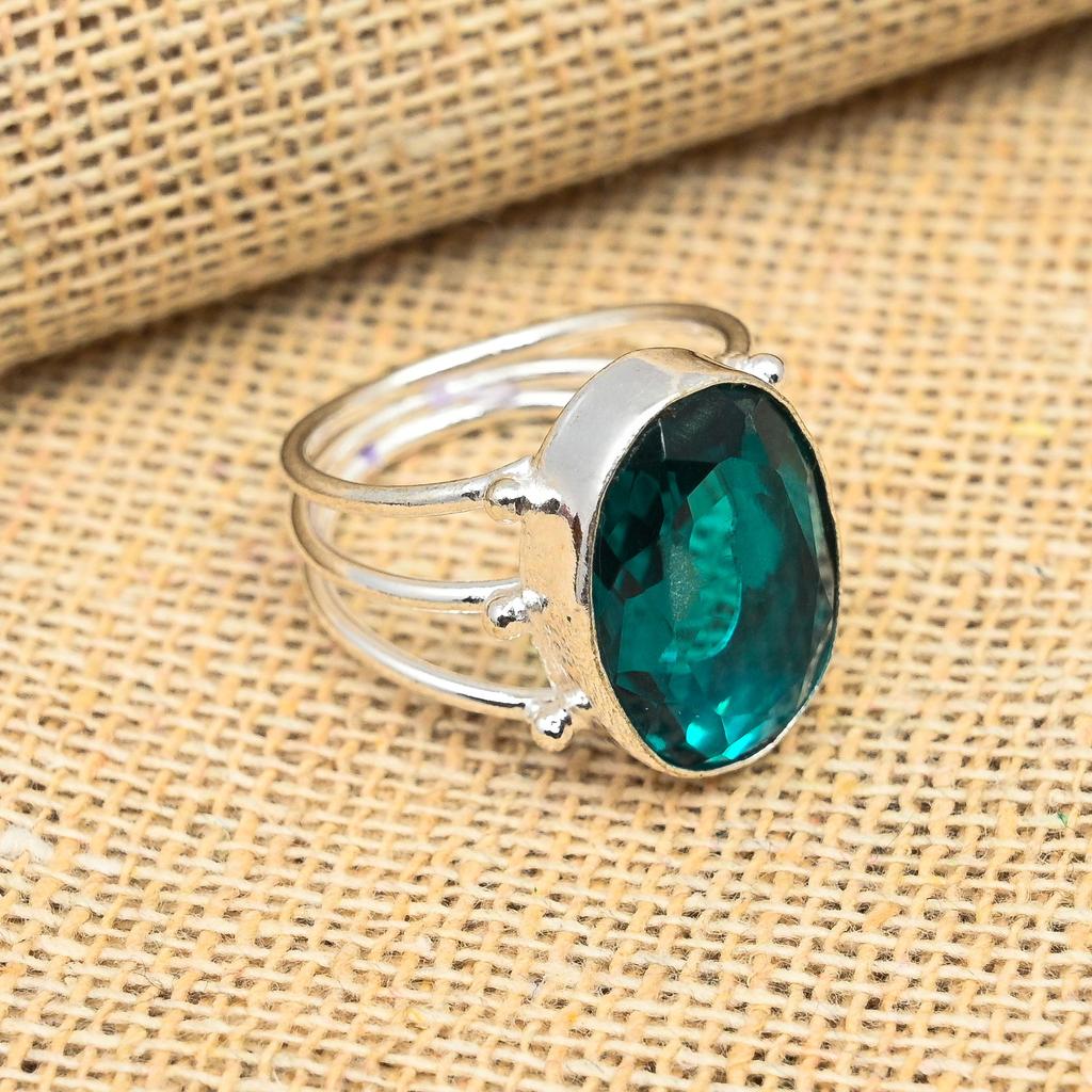 Indicolit-Turmalin-Edelstein, 925er-Sterlingsilber, handgefertigter Schmuck, schöner Ring für Sie