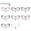 Trendy Cat-eye TR90 Frame Colorful Patchwork Large Size Prescription Short Sight Eyewear 0 -0.5 -1 -1.25 -1.5 -1.75 -2.0 To -6