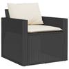 Vidaxl 4-Cz. Garden Lounge Set, Cushions, Black PE Rattan