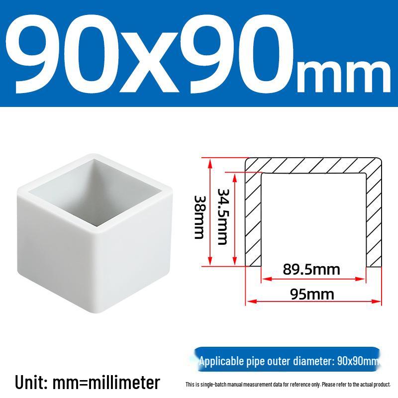 Silicone Anti-slip Chair Leg Cap - Heat Resistant, Square Rubber Sleeve for Steel Pipe with Protective Electroplated Finish