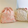 1pcs Forest Style Handmade Floral Cotton Drawstring Bag Vintage Storage Pouch for Underwear Travel Organizer Pouch