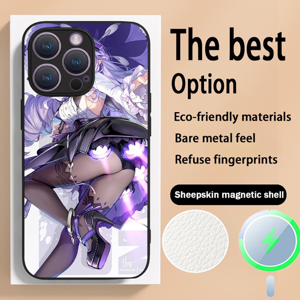 Vivian cooles Spielmädchen Muster Handyhülle Für iPhone 16 15 14 13 12 11 Plus Pro Max High-End Luxus Magsafe Schafsleder