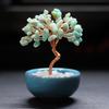 Handcrafted Yellow Citrine Money Tree Teacup Crystal Home Decor