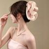 Wrinkled Edge Big Flower Hair Claw Clip Shiny Satin Fabric Hair Grips Large Bow Hair Clips  Women