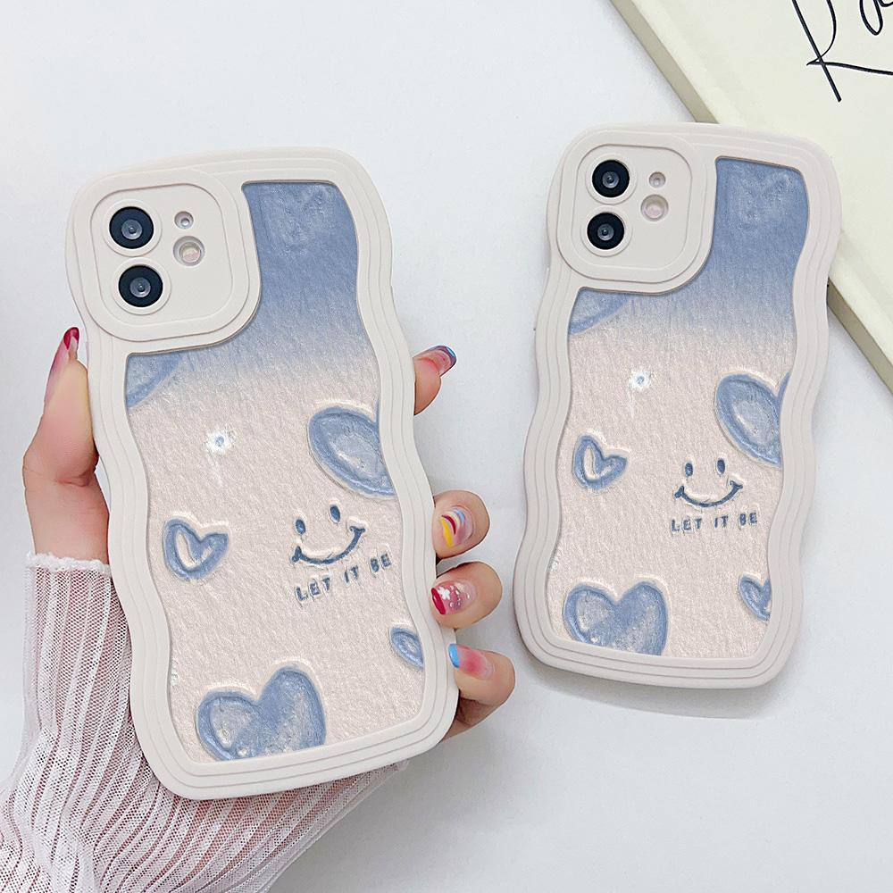 Mobile Phone Cases for iPhone 11 13 XR 15 Pro Max 12 14 Pro Max Case iPhone 16 7 Plus 8 Plus XS Max Big Wave Solid Color Cartoon Anti-drop Waterproof