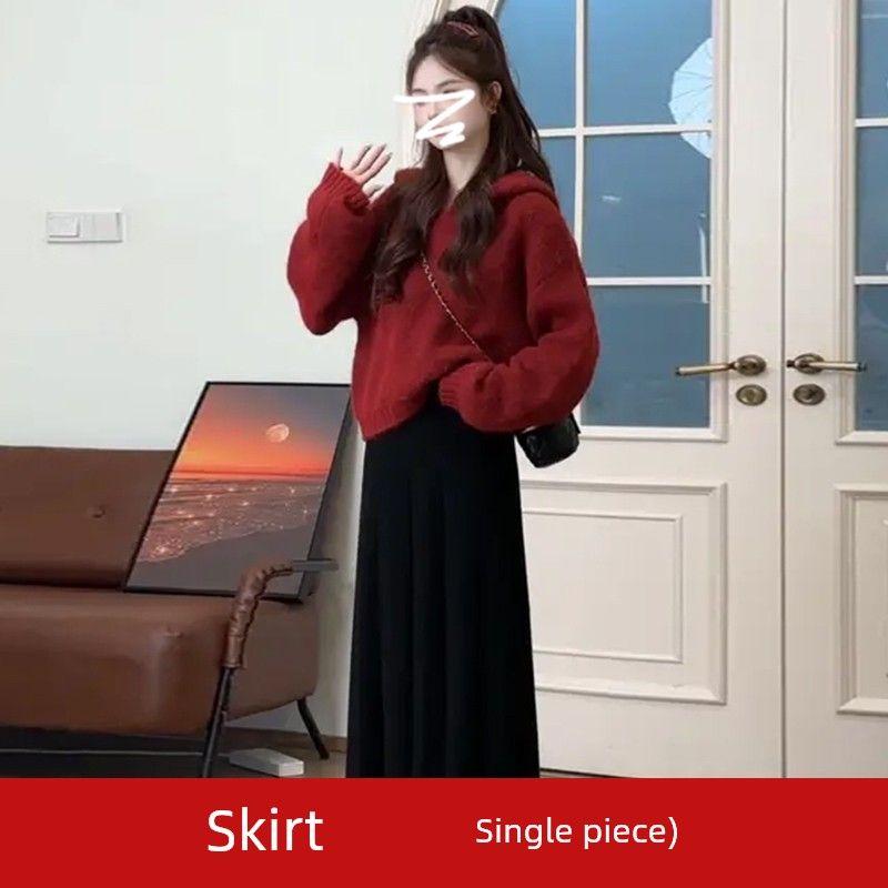 

2025 Новое поступление Глубокая осень Ранняя зима Нежный стиль Носите комплект нарядного свитера и платья Дети Black Skirt S Suggested 37.50 kg-47.50 kg