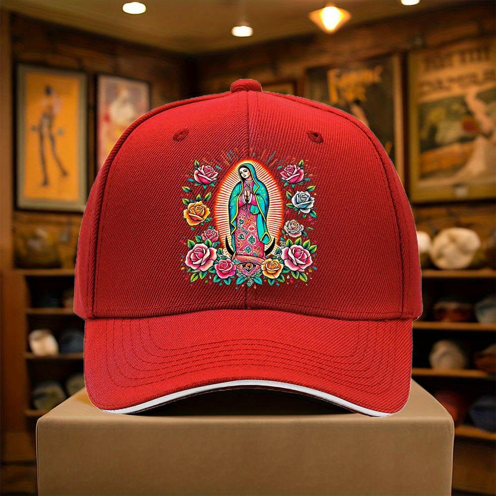 Our Lady of Guadalupe Roses Baseball Cap Polyester Adjustable Outdoor Casual Hiking Hat Unisex Adult One Size