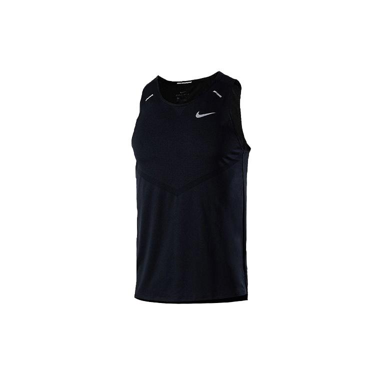 Nike Dri-FIT Rise 365 Reflective Logo Printing Running Sports Vest Black Men s CZ9180-010 S