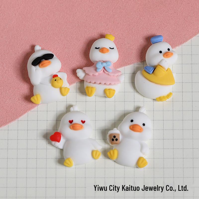 Cartoon Duck Resin Charms: Perfect for Phone Cases, Crocs, Hair Clips, and Fridge Magnets