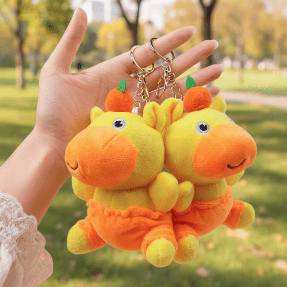 Cute Capybara Lulu Plush Keychain Lovely Dolphin LULU Plush Doll Stuffed Animal Key Ring  Kids Toy