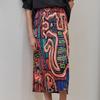 Graffiti Pop Art Pattern Pleated Long Skirt Ze08qs007na