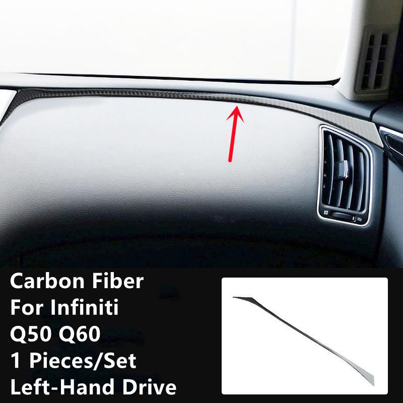 Carbon Fiber Car Interior Modification Cover Trim Strips Decorative Stickers For Infiniti Q50 Q60 Car Styling Inner