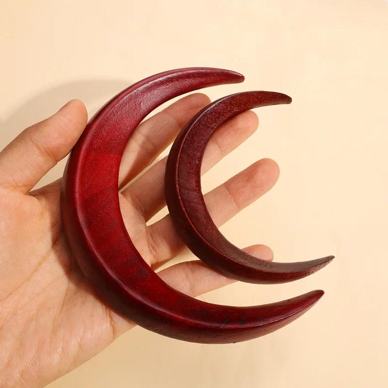 Wooden Moon Handmade Hair Stick Hairpin Hair Fork Clip Comb Ladies Crescent-shaped Personality Thick Hair Clip Styling Tools